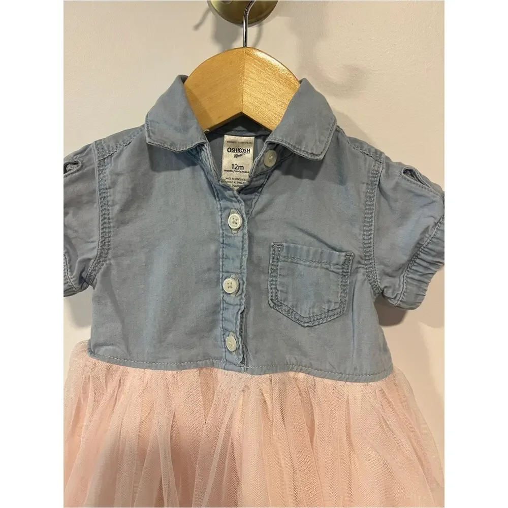Oshkosh Bgosh Button Shirt Tulle Dress